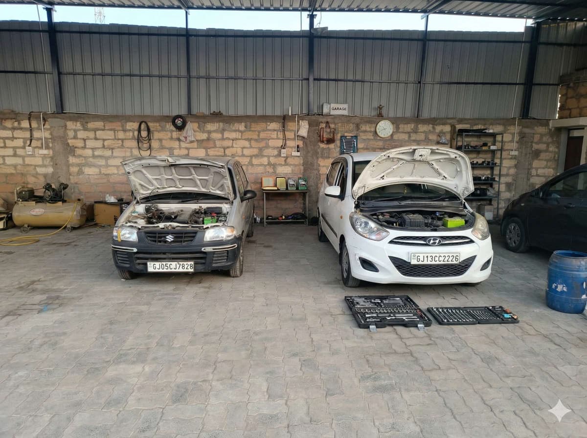 Car repair workshop at Krushna Ashray Automotive